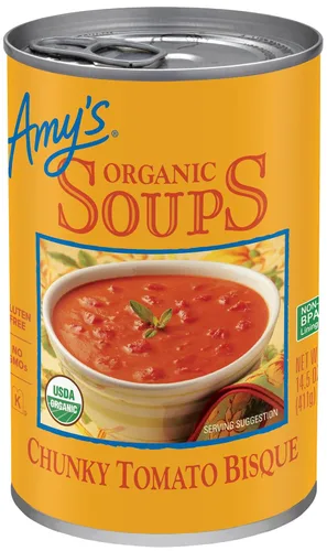 Vista 15 de Amy's Sopa, sin gluten, crema orgánica de tomate, baja en grasa, 14.5 onzas