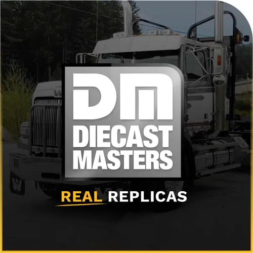 Vista 8 de Tractor Tridem de cabina de día Western Star 4900 SF a escala 1:50, capó abierto, cabina de motor diesel Detroit, color negro con acento blanco