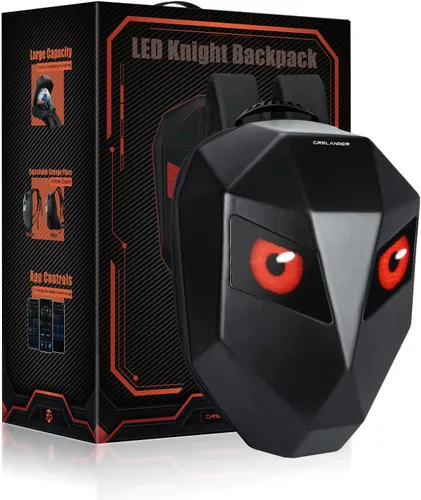 Vista 11 de Crelander Mochila LED para motocicleta, mochila de caballero de 17 pulgadas con pantalla programable para bricolaje, carcasa rígida impermeable 3D
