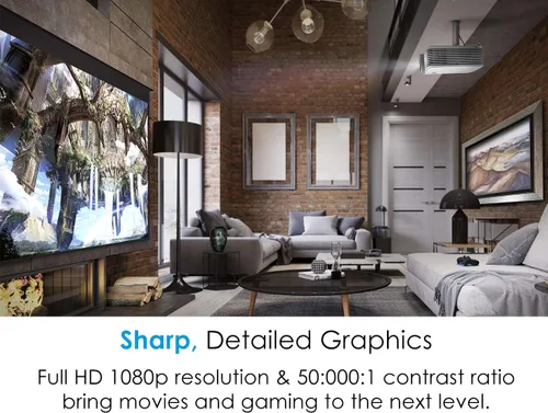 Vista 3 de Optoma Proyector de cine en casa HD28HDR 1080p para juegos y películas Soporte para entrada 4K Compatible con HDR Frecuencia de actualización