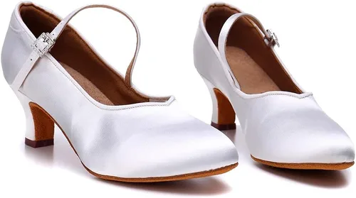Vista 3 de DKZSYIM Zapatos de baile de salón latino para mujer, con puntera cerrada, estilo moderno Tango Salsa, modelo EM138