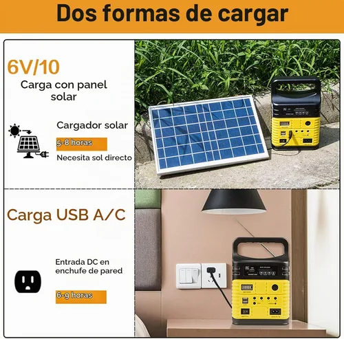 Vista 7 de Generador solar portátil con panel, estación de energía 10000mAh