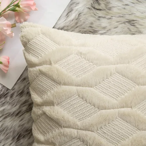 Vista 2 de MIULEE juego de 2 fundas de almohada de lana sintética, bordadas, para sillón, sofá, dormitorio, auto, fundas decorativas