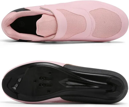 Vista 4 de Zapatos unisex de ciclismo de carretera compatibles con Peloton para mujeres y hombres, 1 correa ancha, tacos Delta preinstalados para ciclismo