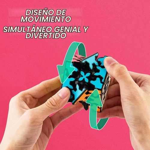 Vista 2 de Cubo de engranajes 3x3 con estructura de engranajes tridimensional, diseño de azulejos incrustados, cubo mágico 3x3x3, rompecabezas y juguetes