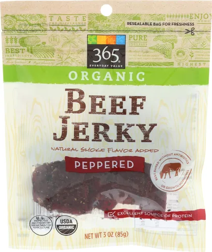 Vista 4 de 365 by Whole Foods Market, Carne Seca de Res Orgánica Original, 3 Onzas