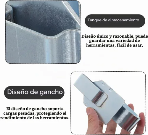 Vista 9 de Angoily Series 2 Cinturón Clip Herramienta Almacenamiento Estante Colgante Gancho de Acero