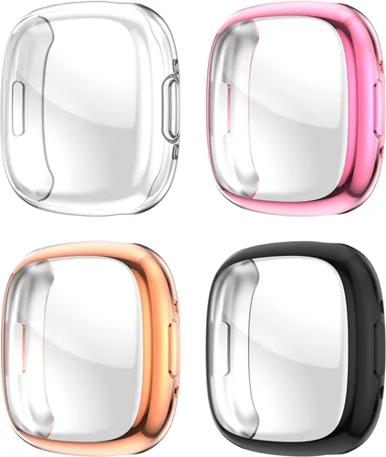 Vista 9 de Rc-Z [Paquete de 4] Funda protectora de pantalla para Fitbit Versa 4/Fitbit Sense 2, TPU antiarañazos, cubierta completa, accesorios