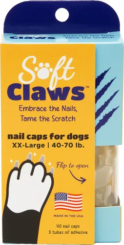 Vista 8 de Almohadillas blandas para uñas para perros con diseño antideslizante fabricadas en EE. UU. - 40 cubiertas de uñas para perros para una protección