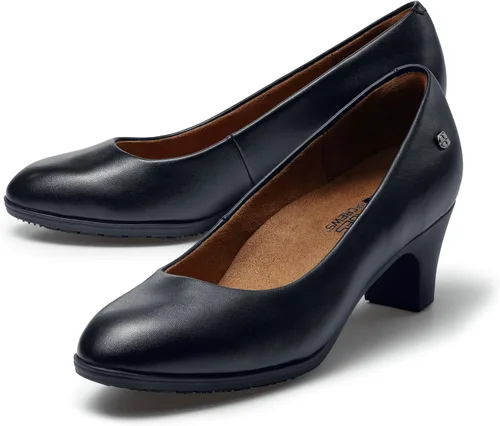 Vista 2 de Shoes for Crews Olivia, Zapatos de vestir de tacón alto antideslizantes para mujer, resistentes al agua, zapatos de tacón cómodos para mujer
