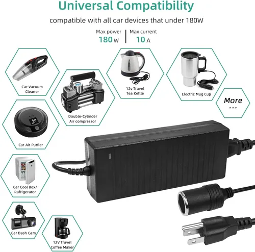 Vista 3 de Convertidor de CA a CC DOBVDLA de 120 W, adaptador de fuente de alimentación de CA/CC, transformador de 100 V ~ 240 V a 12 V 10 A, enchufe