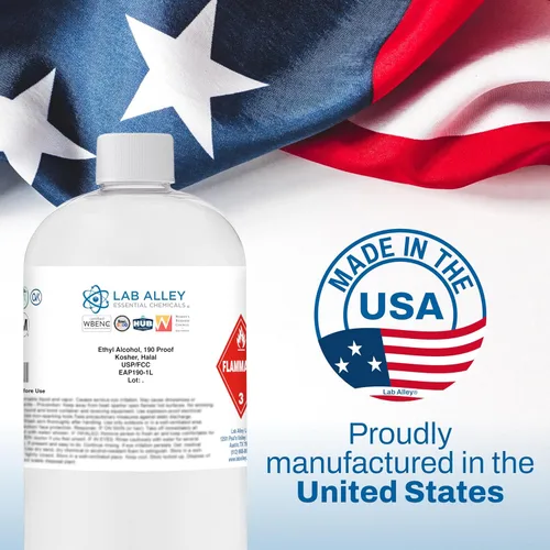 Vista 7 de Etanol 190 Proof (95%) USP/FCC Alcohol de grado alimenticio, Kosher - 1 litro