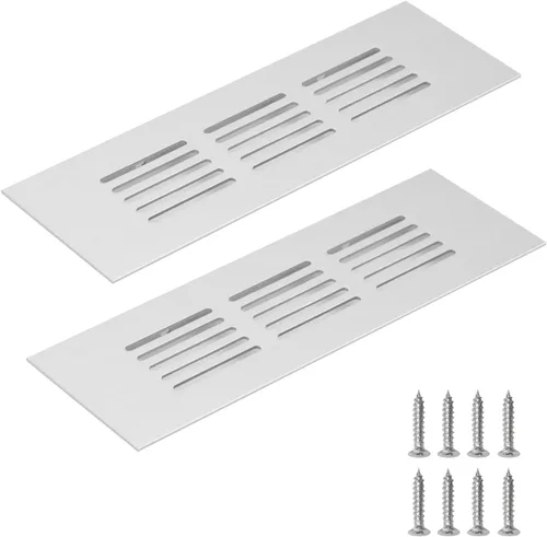 Vista 23 de Geesatis Cubiertas de ventilación para piso, gabinete, pared, techo – Rejilla de aluminio resistente a la oxidación con tornillos, paquete de 2