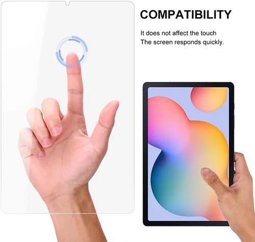 Vista 4 de Protector de pantalla para tableta Samsung Galaxy S6 Lite, vidrio protector de pantalla transparente antiarañazos para Galaxy Tab S6 Lite SM-P610N
