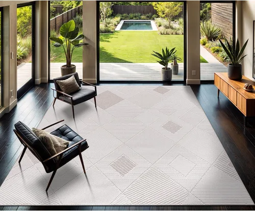 Vista 35 de CAMILSON - Tapete de pasillo moderno de 2 x 7 pies con patrón de diamantes, suave, microbucle, resiste las manchas, fácil de limpiar, no se