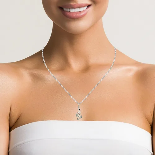 Vista 3 de Butterfly Cluster Sterling Silver Charm Necklace Milkweed