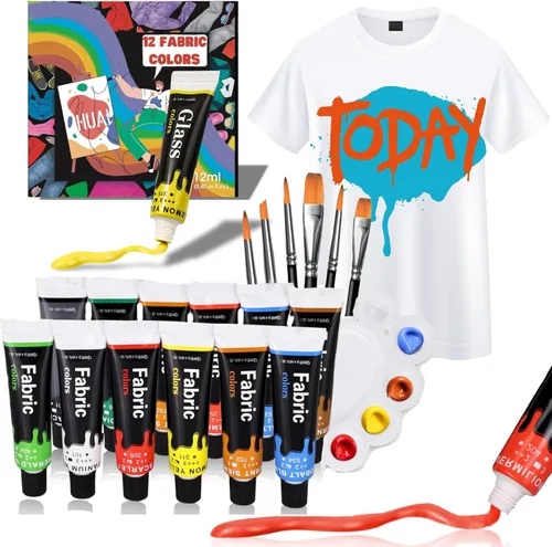 Vista 10 de HUAL Juego de pintura acrílica con 5 pinceles, 24 colores (2.0 fl oz, 2 onzas) para artistas, niños, principiantes y pintores