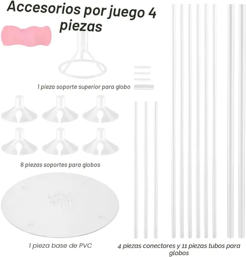Vista 2 de Juego de 4 soportes para globos, kit de arco de globos para fiesta