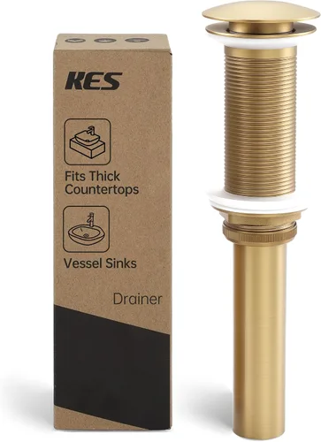 Vista 13 de KES S2008D-BZ - Desagüe para fregadero sin desbordamiento para baño, conjunto de tapón de drenaje emergente para fregadero de recipiente de 1.6 a