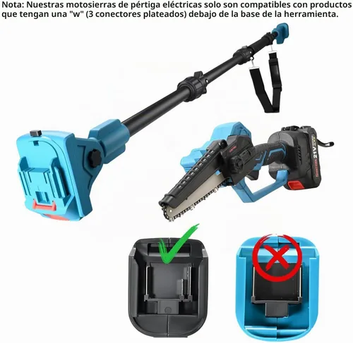 Vista 6 de solo sierra de poste extensible, correa de hombro (sin motosierra ni batería) Rotatable Pole14ft Max Reach, Tool-Free Installation, Compatible