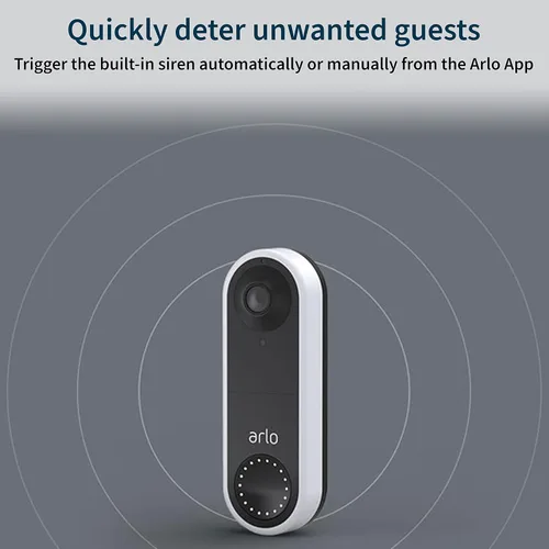 Vista 15 de Timbre con video Arlo Essential con cable - Video HD, vista de 180°, visión nocturna, audio de 2 vías, instalación DIY (se requiere cableado)