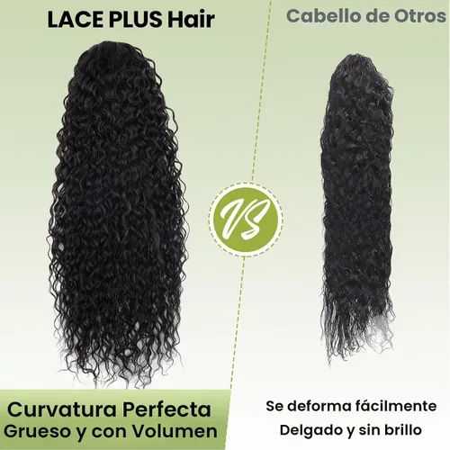Vista 4 de Extensión de cabello rizado de 32 pulgadas de largo, cola de caballo sintética con clip instantáneo, resistente al calor, marrón oscuro (#2), 6.70