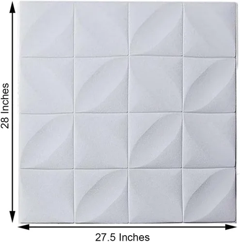 Vista 3 de Efavormart - Paquete de 10 paneles de pared con patrón de diamante blanco 3D de 52 pies cuadrados, azulejos geométricos modernos de espuma para Tipo