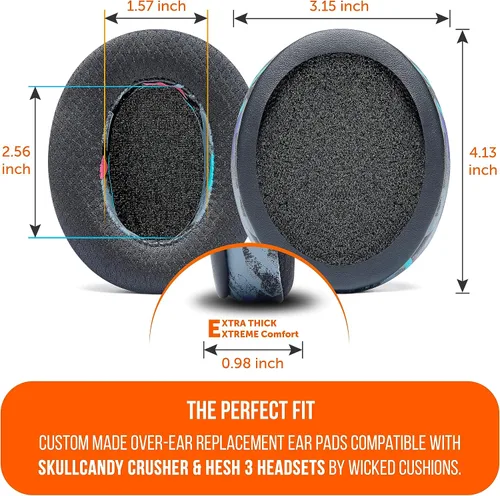 Vista 5 de WC Freeze Crusher - Almohadillas de gel refrescante compatibles con Skullcandy Crusher, de Wicked Cushions - Se ajustan a los auriculares Skullcandy