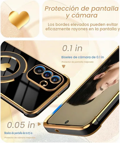 Vista 3 de Funda para Samsung Galaxy S25/S24 con soporte, color negro S24/S25 - Negro