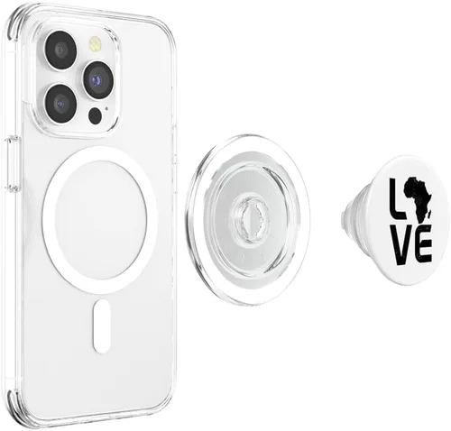 Vista 4 de África LOVE African Map Black Pride Etiopía Kenia Nigeria PopSockets MagSafe PopGrip para iPhone