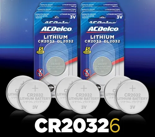 Vista 2 de Powermax ACDelco - 6 pilas CR2032, batería de litio de 3 V con botón para reloj y electrónica pequeña, 5 años de vida útil