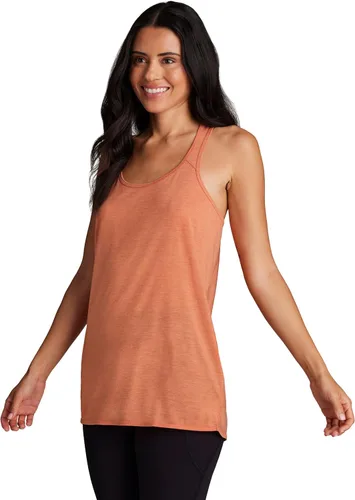 Vista 10 de RBX Active - Camiseta de tirantes para mujer con espalda en T, fluida, para yoga y entrenamiento con detalle de moda Baton Rouge