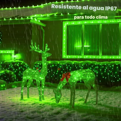 Vista 6 de Luces de Navidad 500 LED de 164 pies, luces impermeables para árbol de Navidad con 8 modos, control remoto, 3 temporizadores y función de memoria