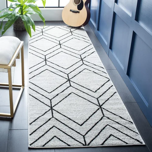 Vista 71 de SAFAVIEH Adirondack Collection - Alfombra decorativa, 2 x 3 pies, color negro y marfil, diseño geométrico moderno, no desprende pelusa y de fácil