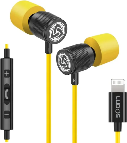Vista 17 de LUDOS Auriculares con cable ultra intraauriculares, 5 años de garantía, auriculares con micrófono, auriculares con cancelación de ruido, espuma