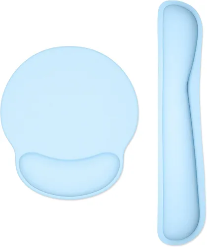 Vista 20 de Reposamuñecas para teclado y alfombrilla para ratón con soporte de muñeca, bonito cojín de espuma viscoelástica para conjunto de teclado y ratón