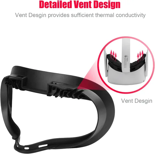 Vista 6 de TechKen Almohadilla facial VR para Oculus Quest 2 y batería de 5000 mAh para Oculus Quest 2