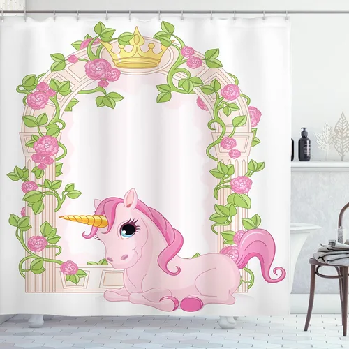 Vista 47 de set de cortina para baño decorativa de tela de poliéster con ganchos