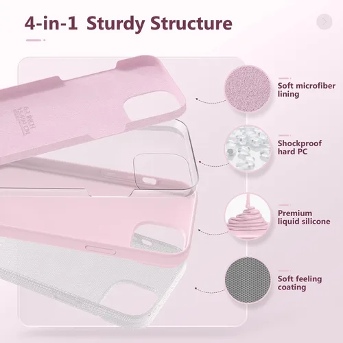Vista 7 de GONEZ Funda magnética para iPhone 13 y iPhone 14, compatible con MagSafe, forro de microfibra antiarañazos y protector de pantalla, funda de Rosa