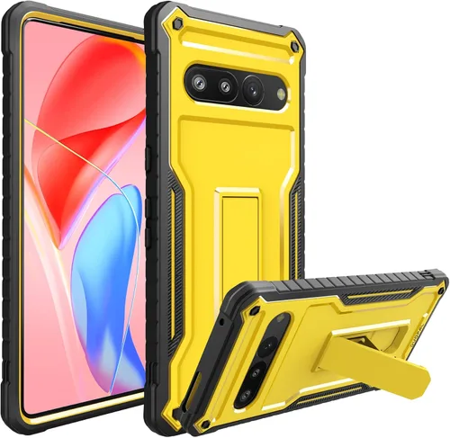 Vista 9 de Funda para Google Pixel 7, protección de grado militar a prueba de golpes con protector de pantalla HD de vidrio templado y soporte compatible