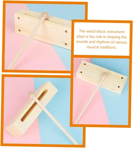 Vista 3 de BESPORTBLE 2 Sets Wooden Percussion Instruments with Mallets Rhythm Sticks for Adults for Music Education Bands and Classroom Activities