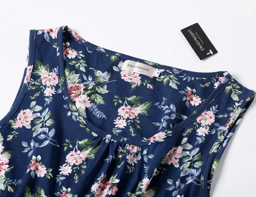 Vista 3 de ENJOYNIGHT - Conjunto estampado de pijama con parte superior sin mangas y pantalones cortos, para mujer