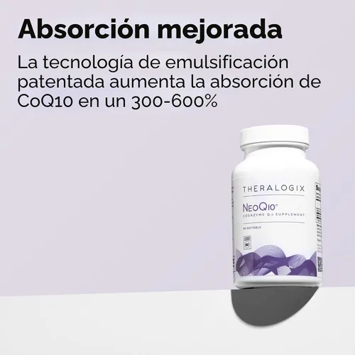 Vista 2 de Theralogix Suplemento de coenzima Q10 NeoQ10 – Salud del corazón y apoyo de fertilidad – Suplemento de fertilidad CoQ10 para hombres y mujeres*