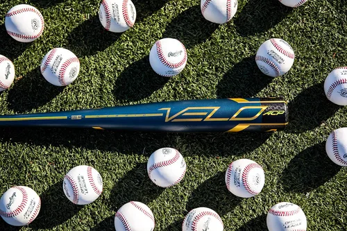 Vista 14 de Rawlings Bate de béisbol VELO BBCOR -3 gota 1 pieza aleación, tapa de extremo compuesto