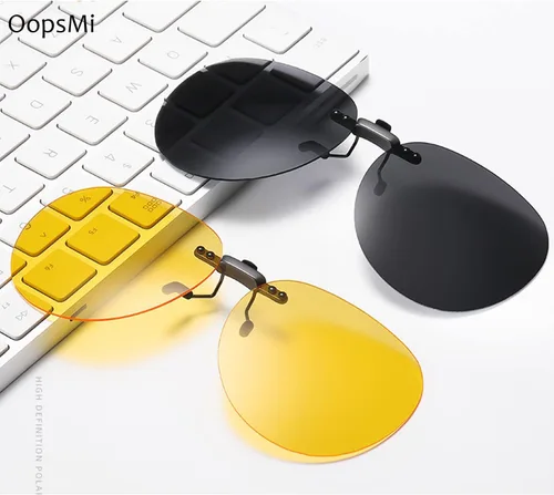 Vista 2 de Gafas de sol polarizadas con clip sobre prescripción, unisex, sin montura
