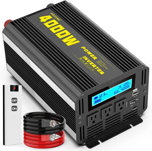 Vista 8 de Inversor de corriente de onda sinusoidal modificada de 2500 vatios, 12 V CC a CA 110 V/120 V (pico) Convertidor de 5000 W, inversor de automóvil