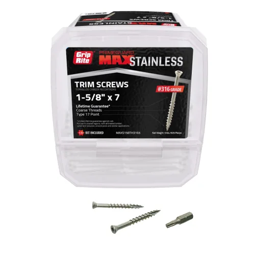 Vista 14 de Grip Rite MAXS214TH3051 - Tornillo de cabeza de acero inoxidable 305 de 2-1/4 pulgadas x #7 de 1 libra (paquete de 1 libra)