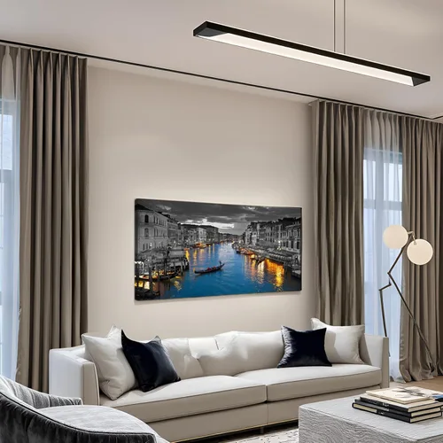 Vista 5 de LevvArts Lienzo de Italia para pared, hermoso paisaje del Gran Canal, impresiones fotográficas de horizonte de Venecia, póster para el hogar