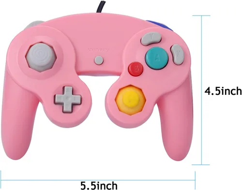 Vista 3 de 2 paquetes de control clásico Gamecube Shock Joypad con cable para Wii NGC Game Cube compatible