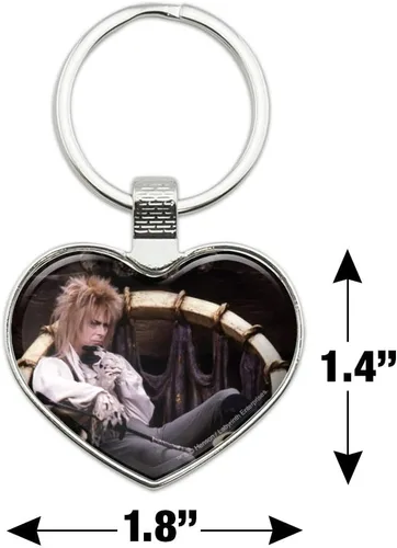 Vista 6 de GRAPHICS & MORE Llavero de metal con texto en inglés "Goblin King Jareth From The Labyrinth Sitting on Throne", diseño de David Bowie, Cromado